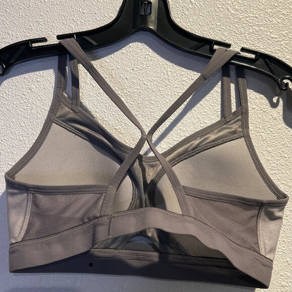 NIKE Dri-Fit Sports Bra Small Gray Padded Impact Racer Back - Picture 3 of 4
